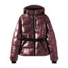 Women's Warm Ski Suit Jacket with Belt, Long Sleeve