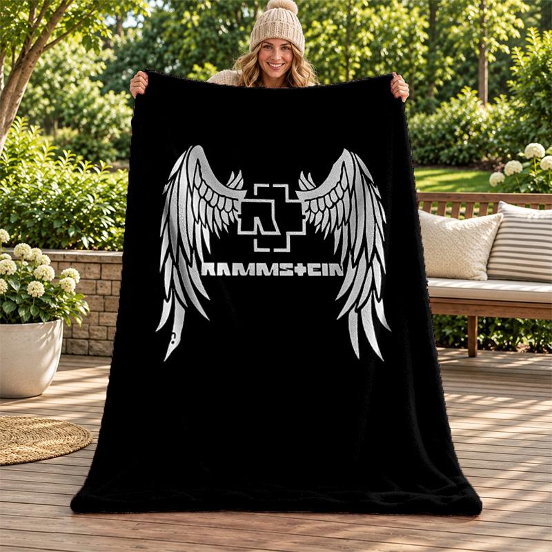 Rammstein blanket Flannel Blanket Soft Cozy Plush Throw for Sofa Bed Lightweight Home Decoration Gifts for Christmas various holidays