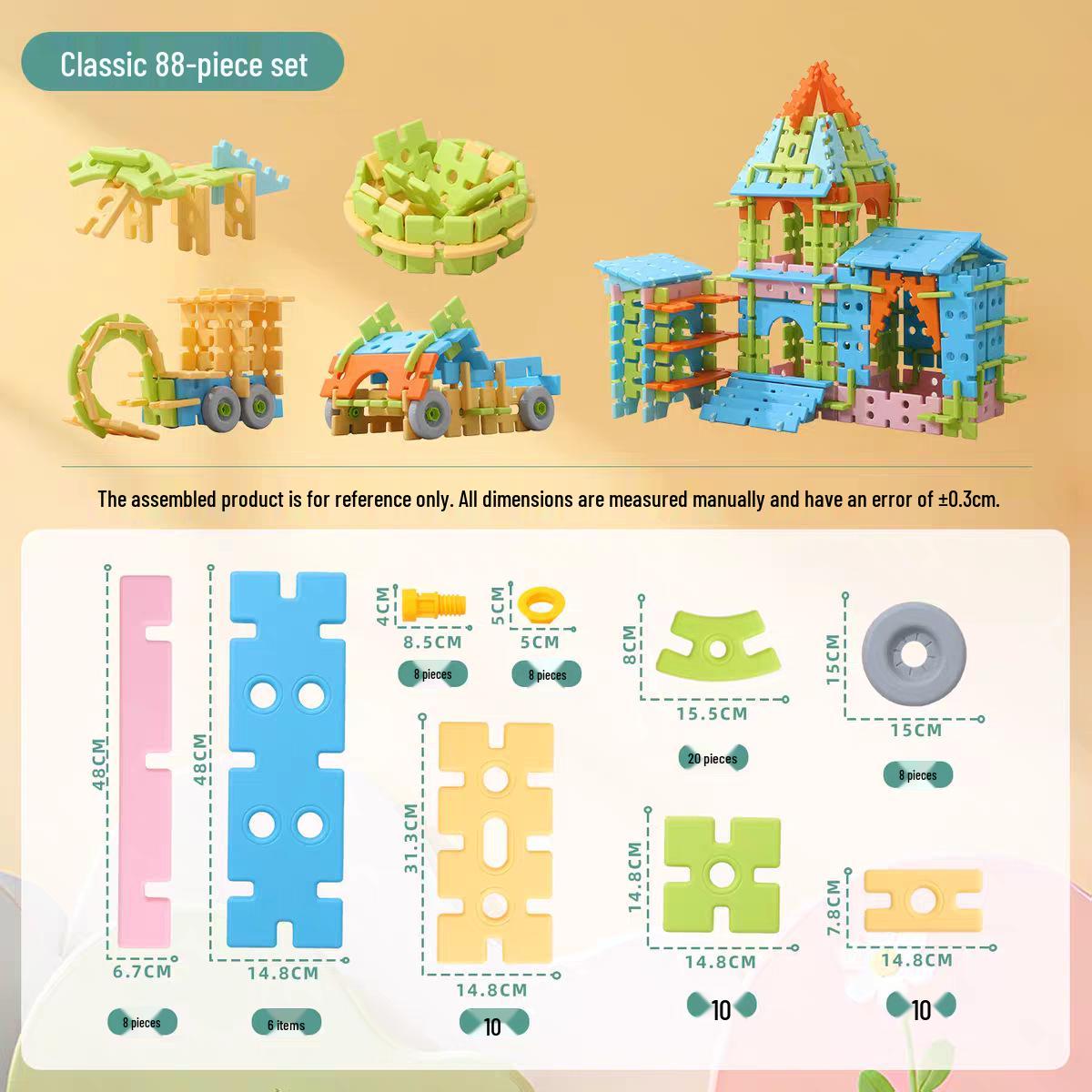 Large Versatile 3D Interlocking Building Blocks - Educational Toy for Preschoolers