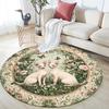 Sphynx Cat and Flowers pattern round rug,Carpet Rug for Living Room Bedroom Sofa Playroom Decor,Non-slip Floor Mat,Holiday Gifts and Birthday Gifts