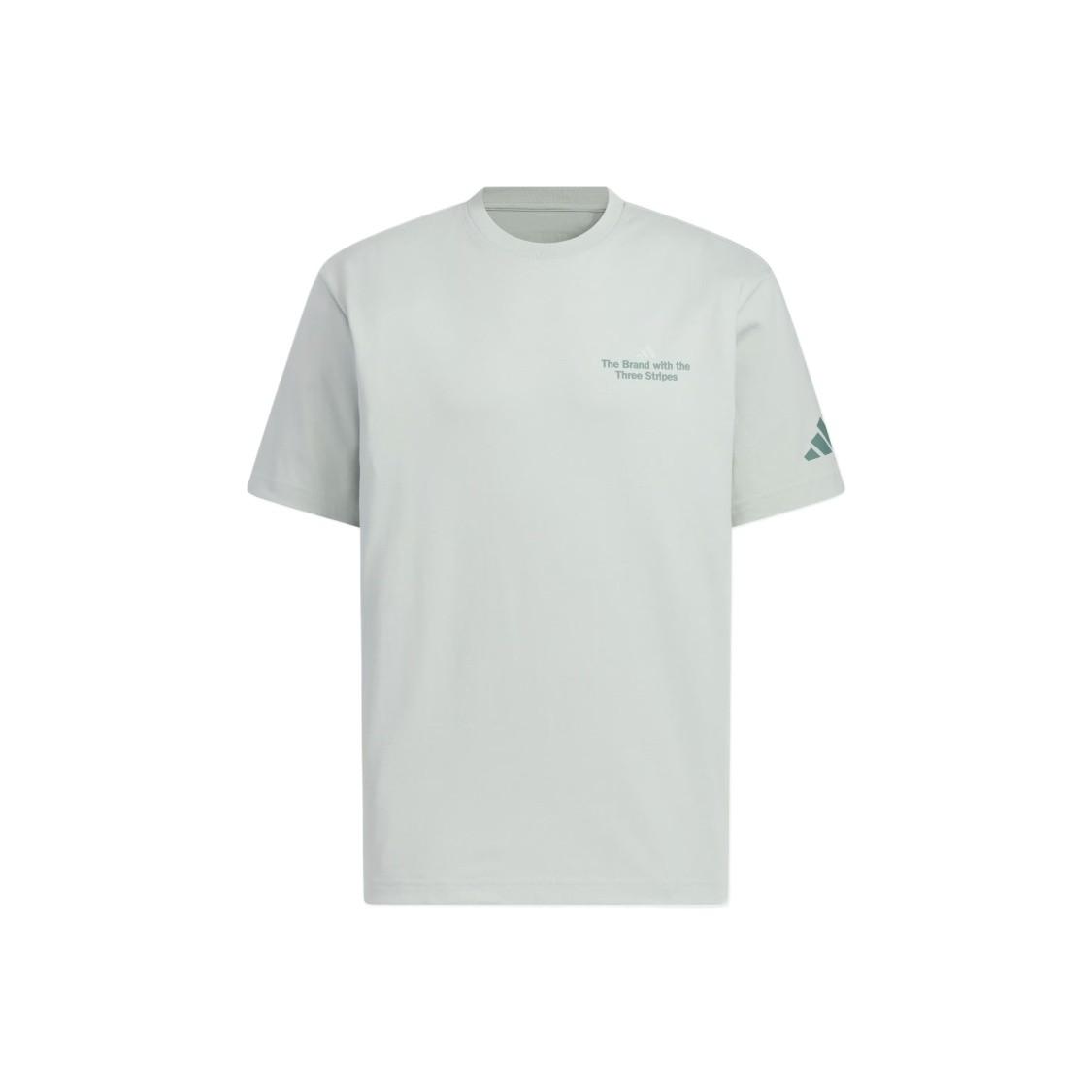 

adidas Men’s Solid Color Letter Short-Sleeve T-Shirt, Silver L