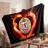 Union Berlin Personalisierte Fleecedecke Mit Fußballlogo, Individueller Name Text Weich Warm Home Überwurfdecke