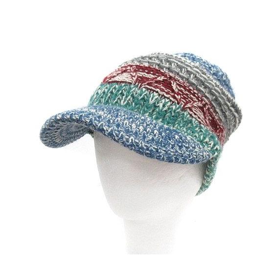 Used Columbia Hat Cap Knit Border S Blue Blue /MN