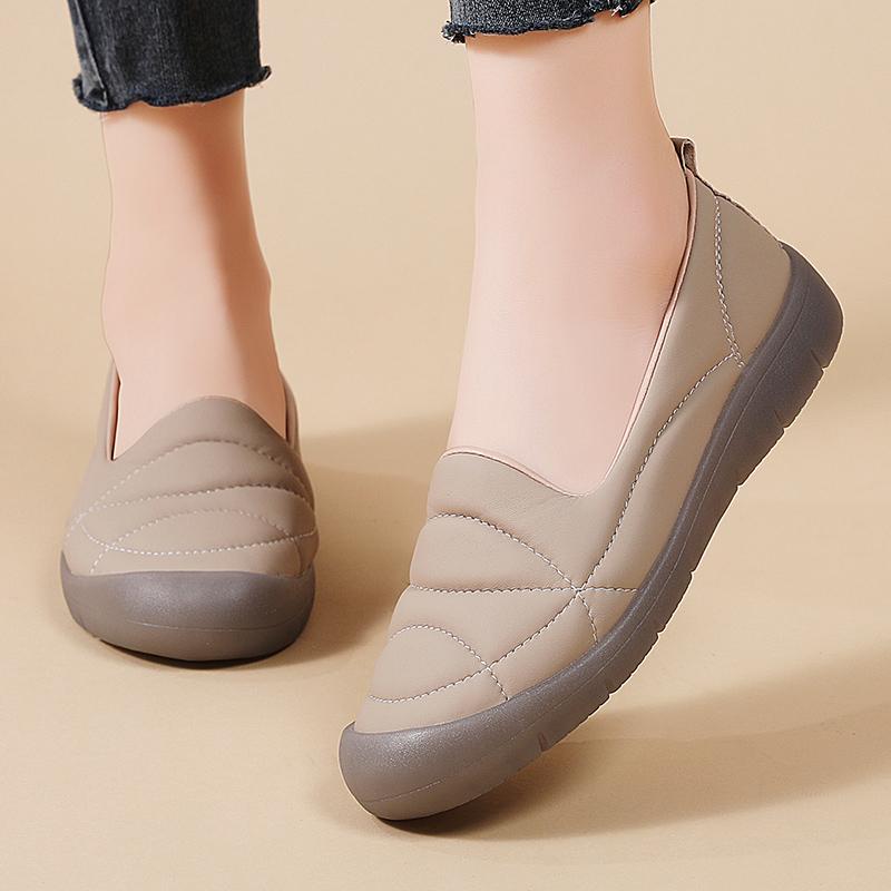 

Женские мокасины на плоской подошве, удобные повседневные туфли без застежек, минималистичные мягкие туфли с вышивкой для девочек-студенток EU: 35 абрикосовый