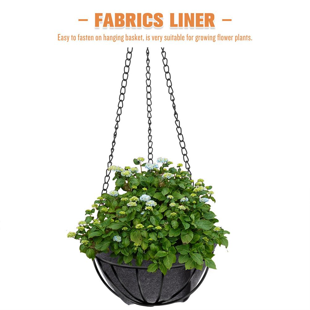 14-Inch Felt Fabric Planter Liner Reusable Round Basket Insert for Hanging Flower Pots Indoor Outdoor Gardening Moisture Control