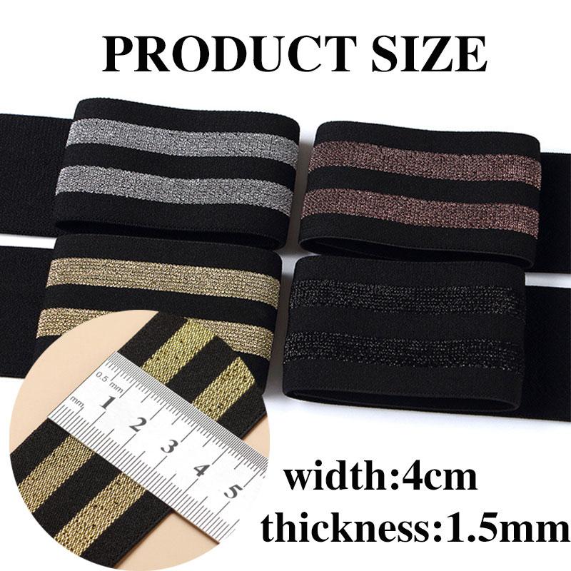 Bande elastiche a righe da 1/3/5 metri Spesse Alta Elasticità Maglia Elastica per Fai da Te Cintura Gonna Accessori da Cucito 40mm