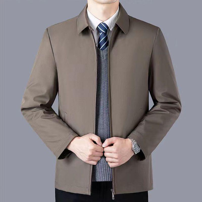 2024 Autumn/Winter Men s High-Grade Cotton Jacket: Warm, Thickened Lapel Outerwear for Middle-Aged 4XL (190)