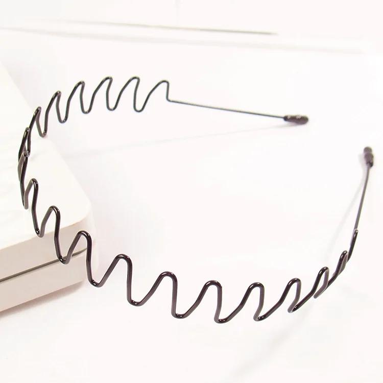 

Унисекс Металлический Волнистый Пружинный Обруч для Волос Черный Нескользящий Спортивный Ободок для Волос для Женщин и Мужчин Простой Ободок Головной Убор для Умывания Лица