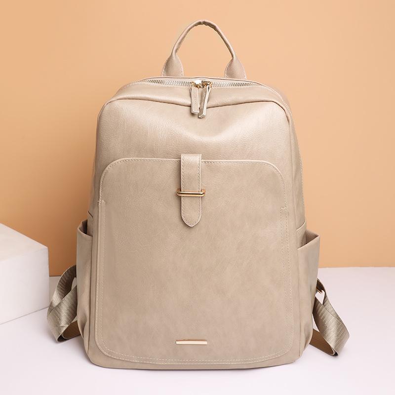 PU Leder Laptop Rucksack für Damen Passend für 15 Zoll Computer Rucksack College Freizeit Tagesrucksack Arbeits-Reisetasche