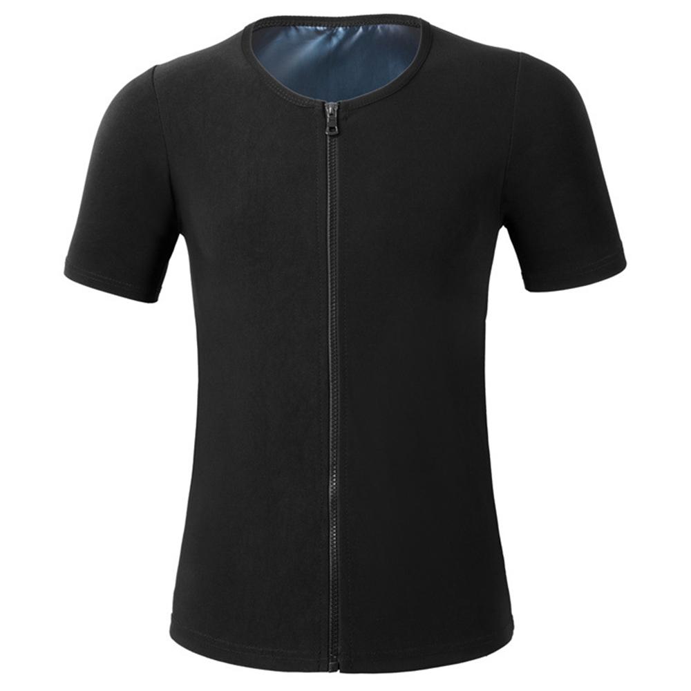 

Мужской костюм для сауны с улавливанием тепла, пуловер, тренировочная рубашка, толстовка для сауны, бодибилдинг, майки, корректирующее белье, толстовка для похудения, формирователь тела S/M синий