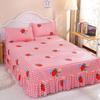 3 Pcs Classic Bed Skirt Princess Style Cotton Sheet Set Plain Bedspread for Bed Queen King Size Bed Cover with Pillowcases