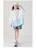 Girls' Trendy Gradient Long-Sleeve Cotton Shirt - Spring/Summer 2025, Medium/Large, Lapel Cardigan, Parent-Child Matching.