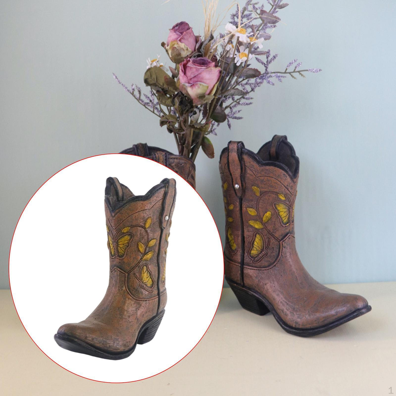 

Boot-Shaped Resin Vase for Floral Displays Home Accent Dining Table коричневый