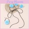 Geometric Rose Flower Necklace Handcrafted Zinc Alloy Punk Style For Women