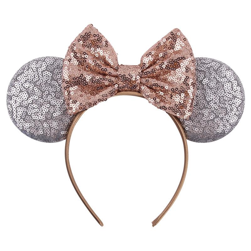 Newest Mouse Ears Headband Kid Adult Festival Party Sequins HairBow Hairband Women Girl Hair Accessories Gift