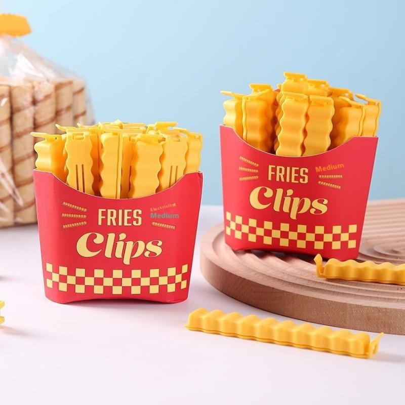 French Fry Style Sealing Clip 12 Magnetic Absorption Box Set Snack Bag Sealing Clip Food Seasoning Sealing Clip