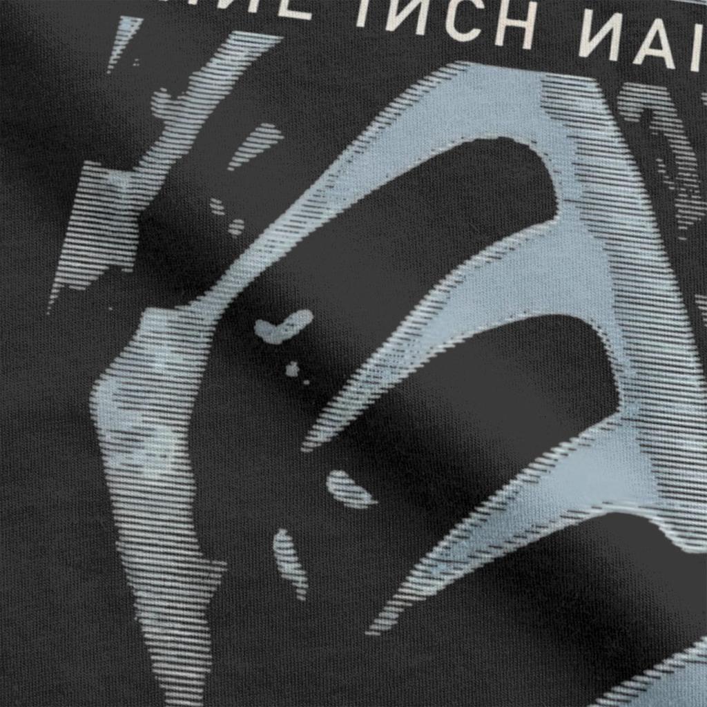 Men's T-Shirt Pretty Hate Machine NIN Nine Inch Nails Blue Cotton Tee Shirt Short Sleeve T Shirts Round Collar Clothes Unique