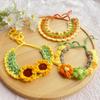 Cute Hand-Weaven Elastic Pet Scarf Sweet Style Lightweight Cat Dog Bow Tie Adjustable Plant Theme Knitted Pet Collar Pet Gifts