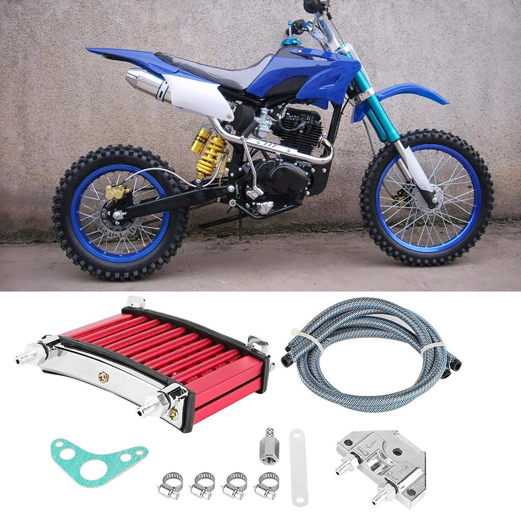 Aluminum Alloy Motorcycle Engine Oil Cooler Cooling Kit Fit For 125cc 140cc 150cc