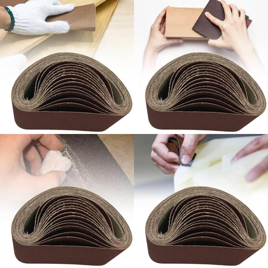 Versatile 15pcs Aluminum Oxide Sanding Belts 45775 For Wood And Metal Finishing