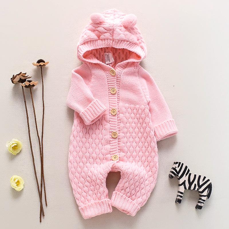 Newborn Knitted Wool Romper - Cute & Warm Baby Sweater for Boys & Girls (Autumn/Spring)