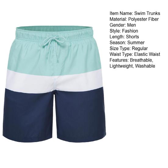 Men Shorts 3D Printing Design Elastic Waist Breathable Quick Dry Stretch Swim Trunks