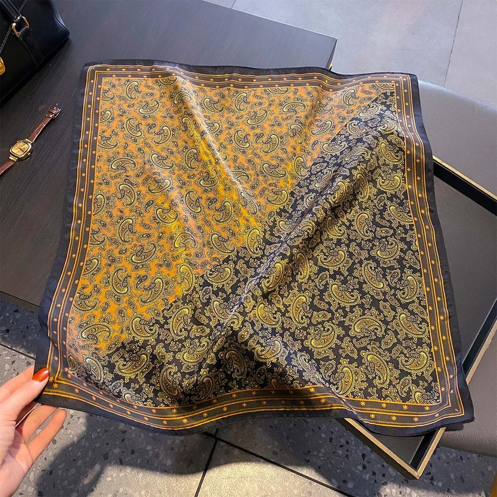 Spring thin 111 mulberry silk square scarf women's 11cm multi-functional cashew print shawl scarf