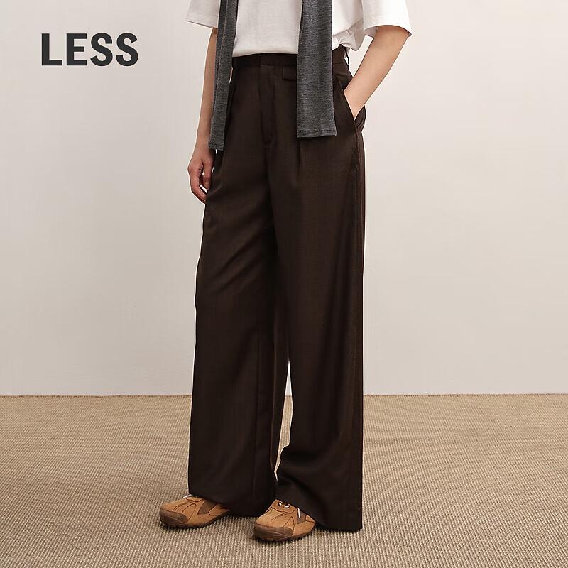 LESS 2025 Autumn Casual Fashion Wide-Leg Cropped Pants