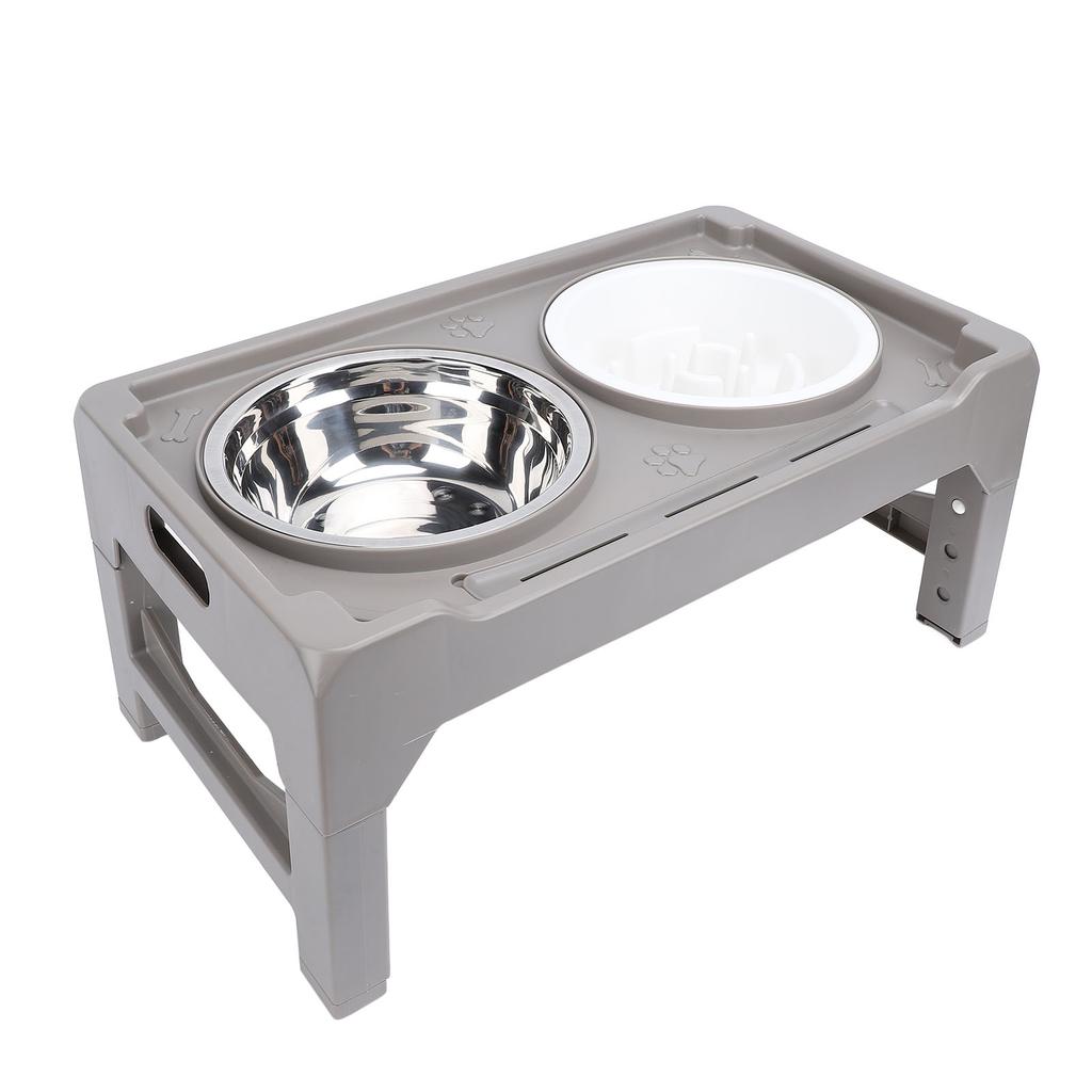 Elevated Dog Bowl Adjustable Height Promote Healthy Digestion Antislip Slow Feeder Food Water Bowl