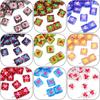 1 buc. Mărgele pătrate de sticlă colorate pictate manual, pentru bricolaj, colier, brățară, cercei, bijuterii, accesorii de artizanat