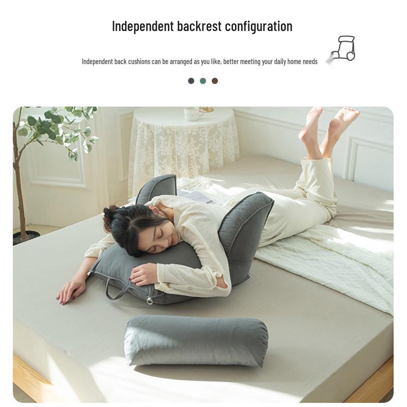 Bedside Soft Pack Backrest Cushion - Neck, Reading, and Lumbar Support Pillow