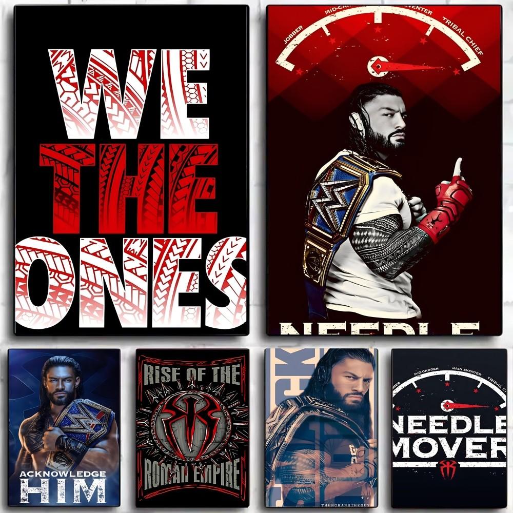 1 szt. Gorący Słynny Gwiazdor W-Wrestlingu Roman R-Reigns Plakat Plakaty HD Dekoracja Domu Pokoju Baru Kawiarni Sztuka Malarstwo Ścienne Obraz