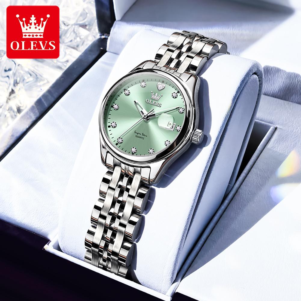 

OLEVS Woman Watch Fashion Solid Steel Strap Luxury Brand Original Calendar Waterproof Diamond Scale Elegant Quartz Watches