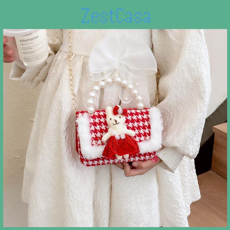 Eyecatching Crossbody Kids Bag Bright Red Pearl Princess Bag With Durable Features Antitheft