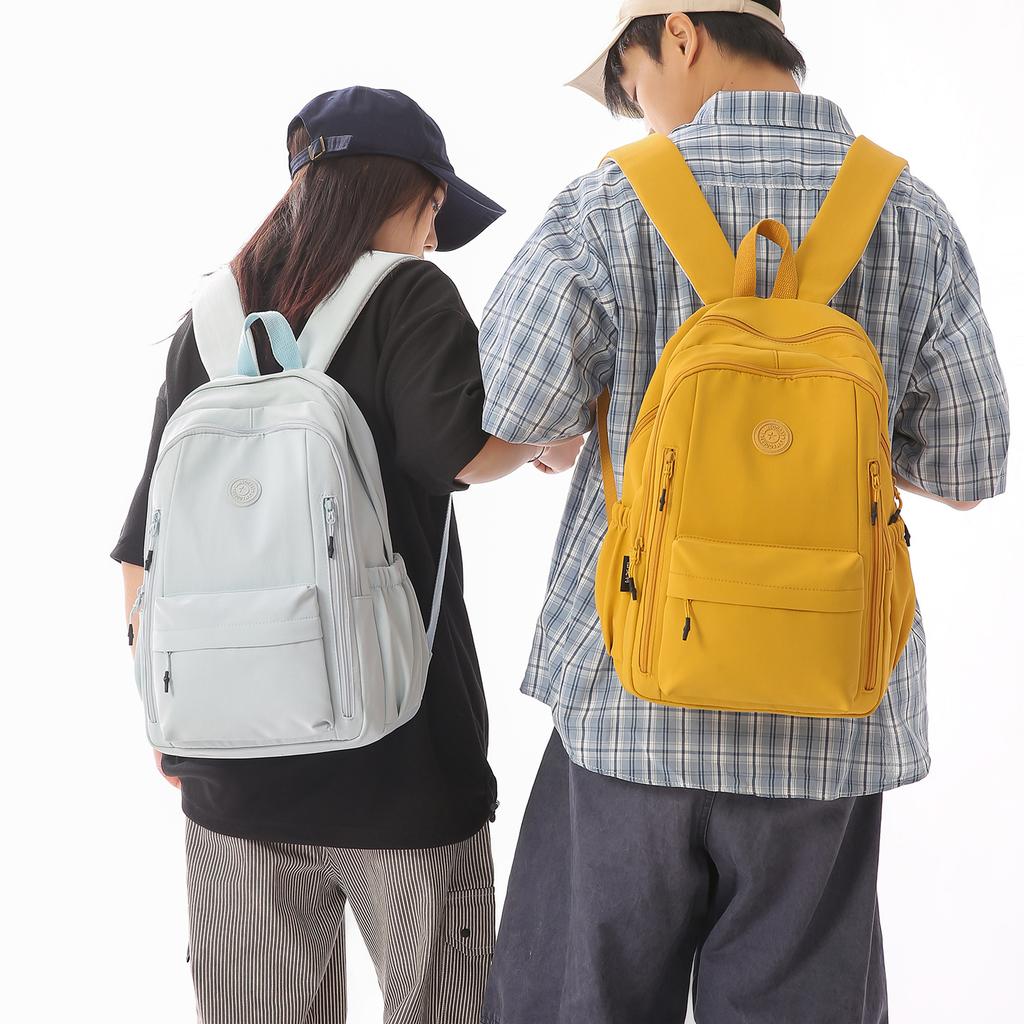 Schoolbag Casual Anti-splashing Nylon Bag Large Capacity Women's Backpack Trendy Outdoor Travel Bag Lightweight Student Schoolbag
