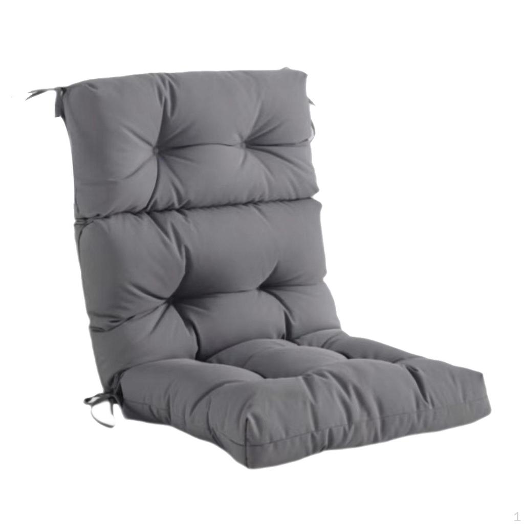 Outdoor Backrest Chair Cushion, Rocking Cushion with Ties, Soft High Back