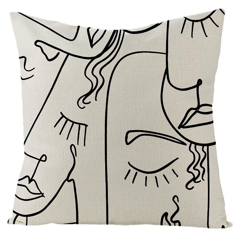 

45*45 см белье без наволочки, скандинавская абстрактная льняная наволочка, домашний диван, прикроватная подушка, одинарная наволочка 45*45CM