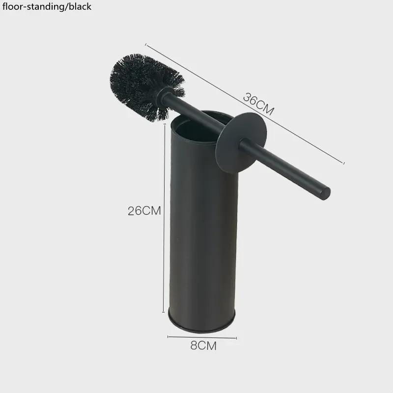 Stainless Steel Toilet Brush Holder Set Black Square Cleaning Tool Durable Vertical Toilet Brush Bathroom Cleaning Accessories