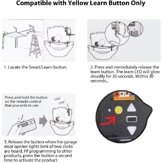 Garage Door Opener Remote Control Compatible with Liftmaster Sears Chamberlain 8365-267, 8500, 8550, 8557, 8587 and Chamberlain Model 950ESTD (Yellow