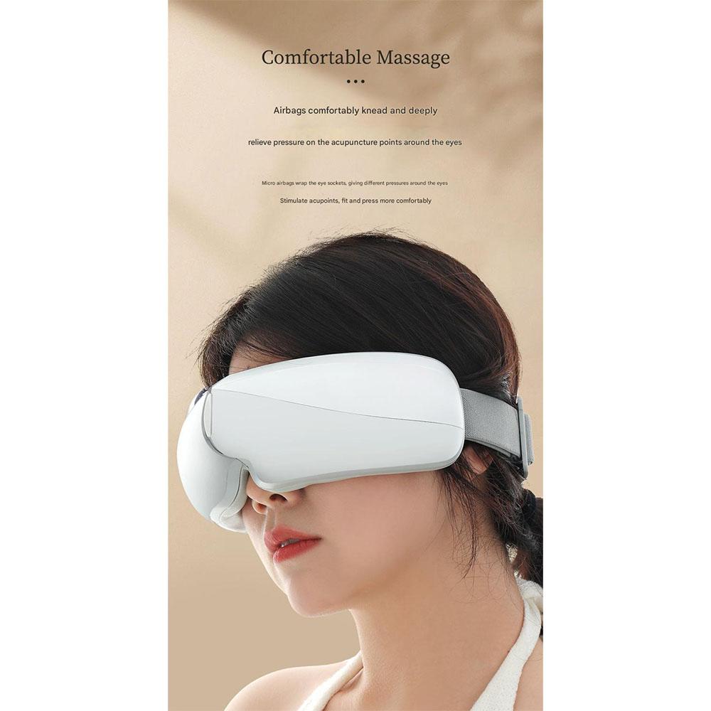 Massaggiatore Oculare Riscaldato Smart con Vapore e Ricaricabile, Maschera per la Cura degli Occhi per Bambini/Adulti per Alleviare l'Affaticamento Oculare, il Mal di Testa, Sonno Portatile