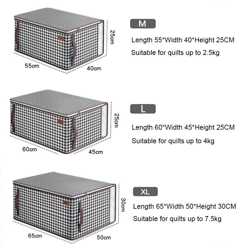 Large Capacity Quilt Clothes Bedding Storage Bags Home Visible Window Zipped Organizer Underbed Wardrobe Closet Boxe