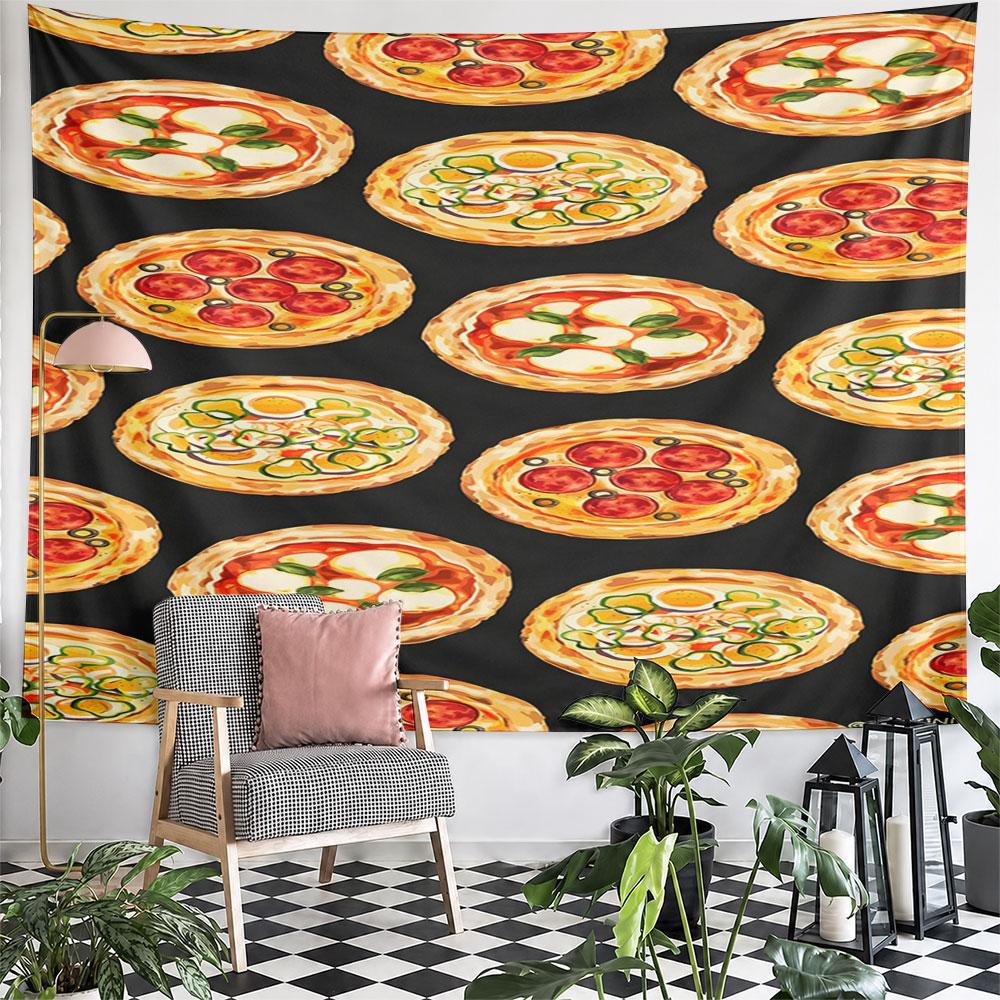 Colorful Pizza Pattern Design Pattern Wall Hanging Tapestry Decorative Tapestry Home Decor for Bedroom and Living Room
