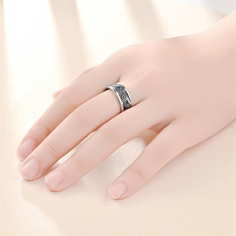 Retro Wind Titanium Steel Rings Fashion Sculpting Oil Men's Ring