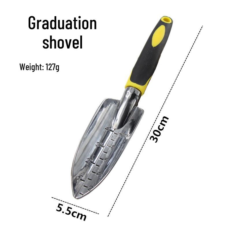 

Gardening & Landscaping Tool Set: Iron Shovel with Magnesium Aluminum Alloy, Silicone Handle - 4 Pieces