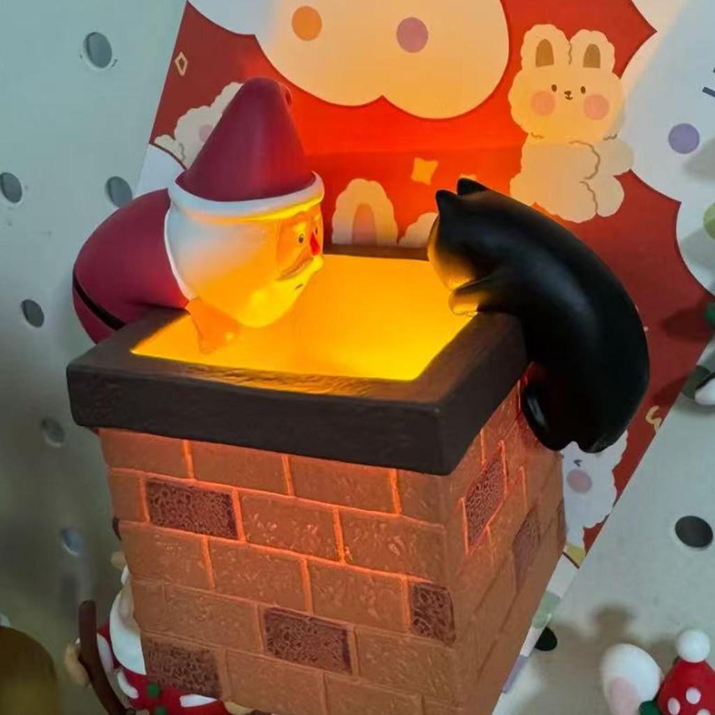 Magnets For Fridge Glow Santa Claus Black Cat Climbing Chimney Locker Button Magnet Magnetic Decoration Sticker For Holiday