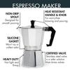 Cafeteira Moka Clássica para Fogão, Cafeteira Espresso de Alumínio com Peças de Reposição, Cafeteira Cubana para Uso Doméstico e em Acampamento
