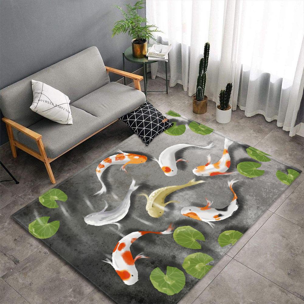 3D Beach Sea Carpets Home Decor Pebble Lotus Pond Living Room Area Rug Bedroom Rug for Boys Floor Mat Soft Kitchen Rug Doormat