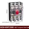 DELIXI 3P Transparent Plastic Circuit Breaker, 380V Three-Phase Electric Gate Main Switch