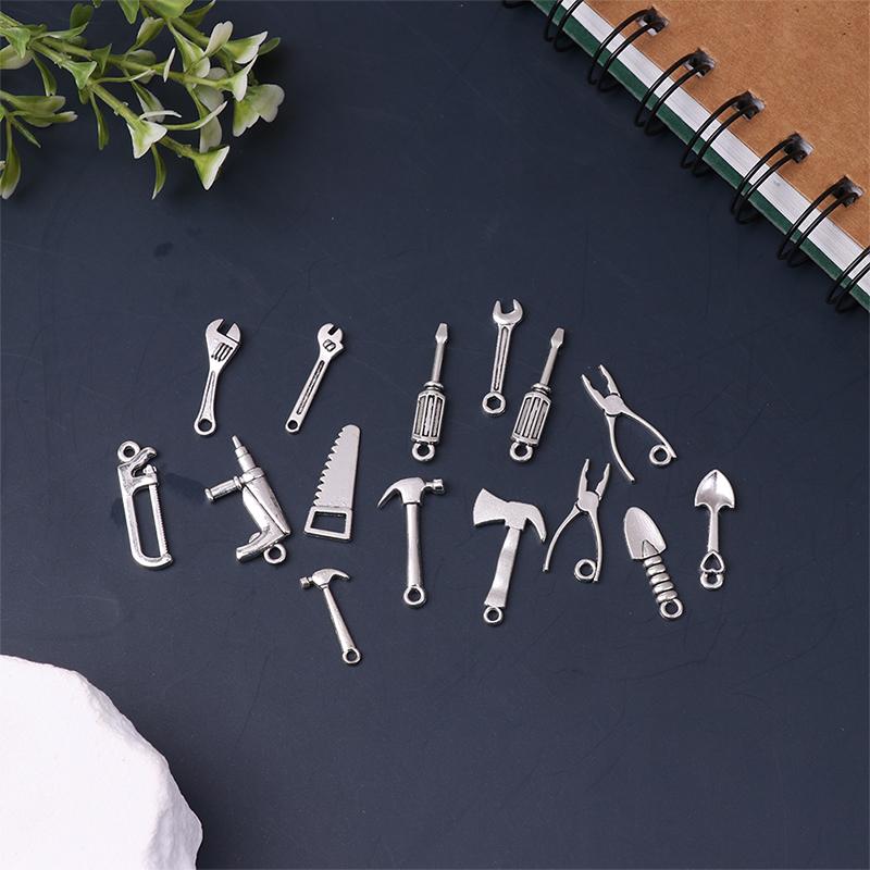 15pcs/set Dollhouse Miniature Repair Kits Accessories Miniature Hammer Wrench Scissors Doll House Furniture Scene Decoration