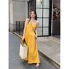 Dopamine Yellow Sleeveless Suspender Dress Women's Summer French High-end Seaside Vacation Super Fairy Beach Skirt